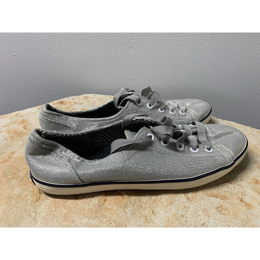 Keds Champion Womens Size 7 Canvas Sliver Glitter Sneaker Shoes